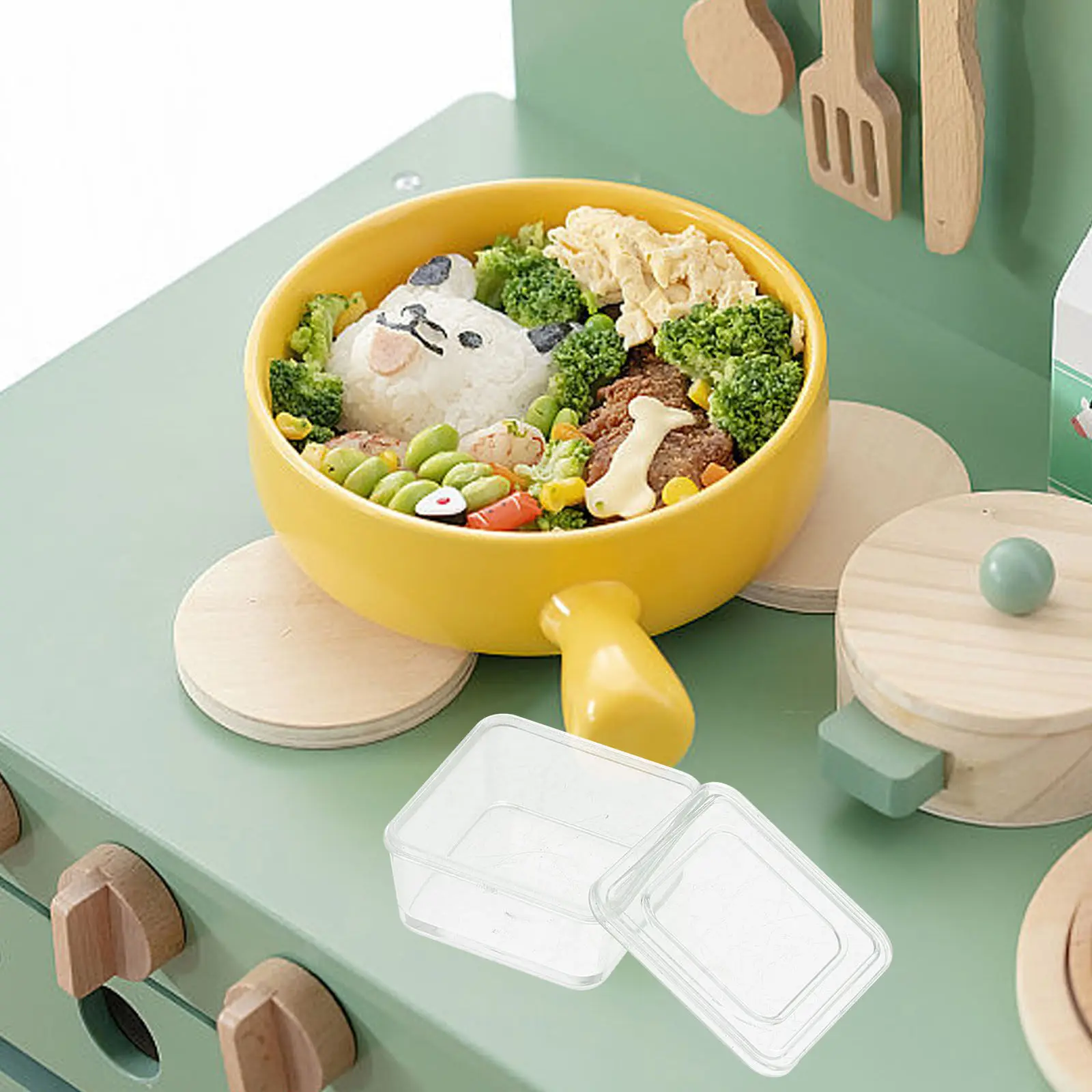 8 Pcs Dollhouse Plastic Container Food Containers Model Toy Decorations Mini Accessory Kitchen