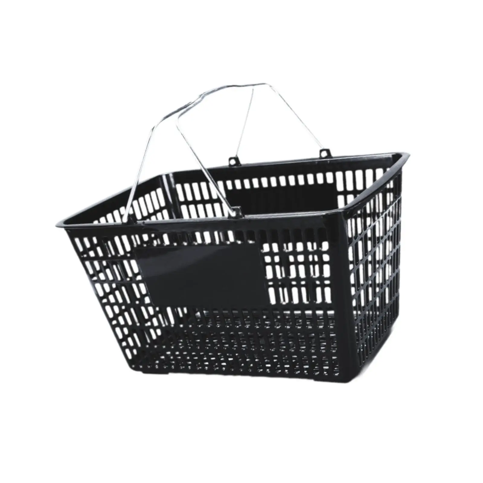 Shopping Basket Black Handheld with Handles Sturdy Reusable Retail Store Use Market Grocery Supplies Picnic Basket Store Basket