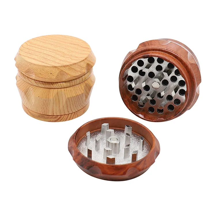 63mm Diameter Wooden Grain Resin Grinder Large 4 Layers Tobacco Smoke Dry Herb Crusher Hand Muller Smoking Pipe Tool Kit Machine