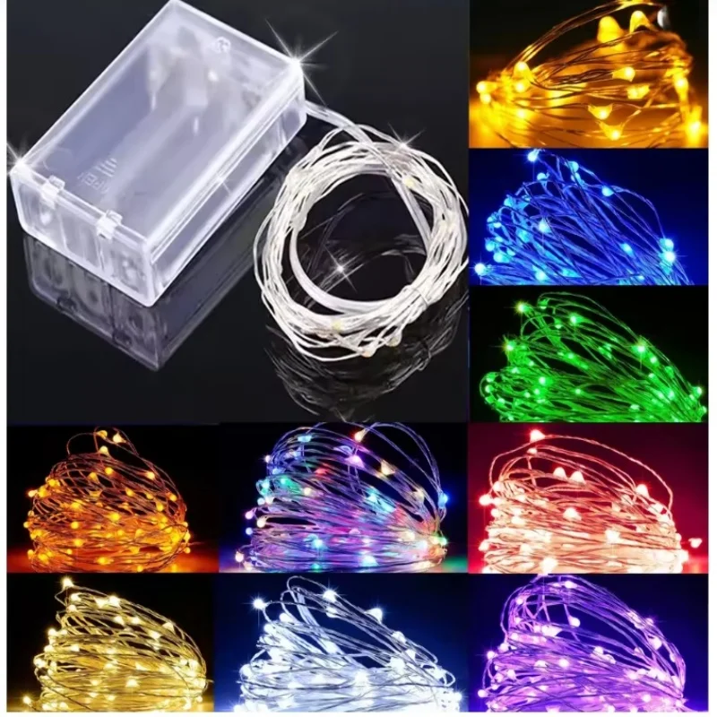 

1M 2M 5M 10M 20M Copper Wire LED Battery Box String Lights Holiday Lighting Fairy Lights For Christmas Wedding Party Decoration