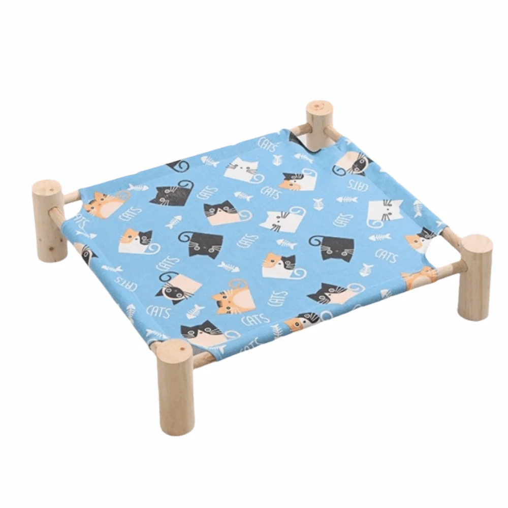 

Comfortable Wood Pet Camp Bed Sturdy Detachable Cat Hammock Bed Breathable Durable Cat Bed Cat Supplies