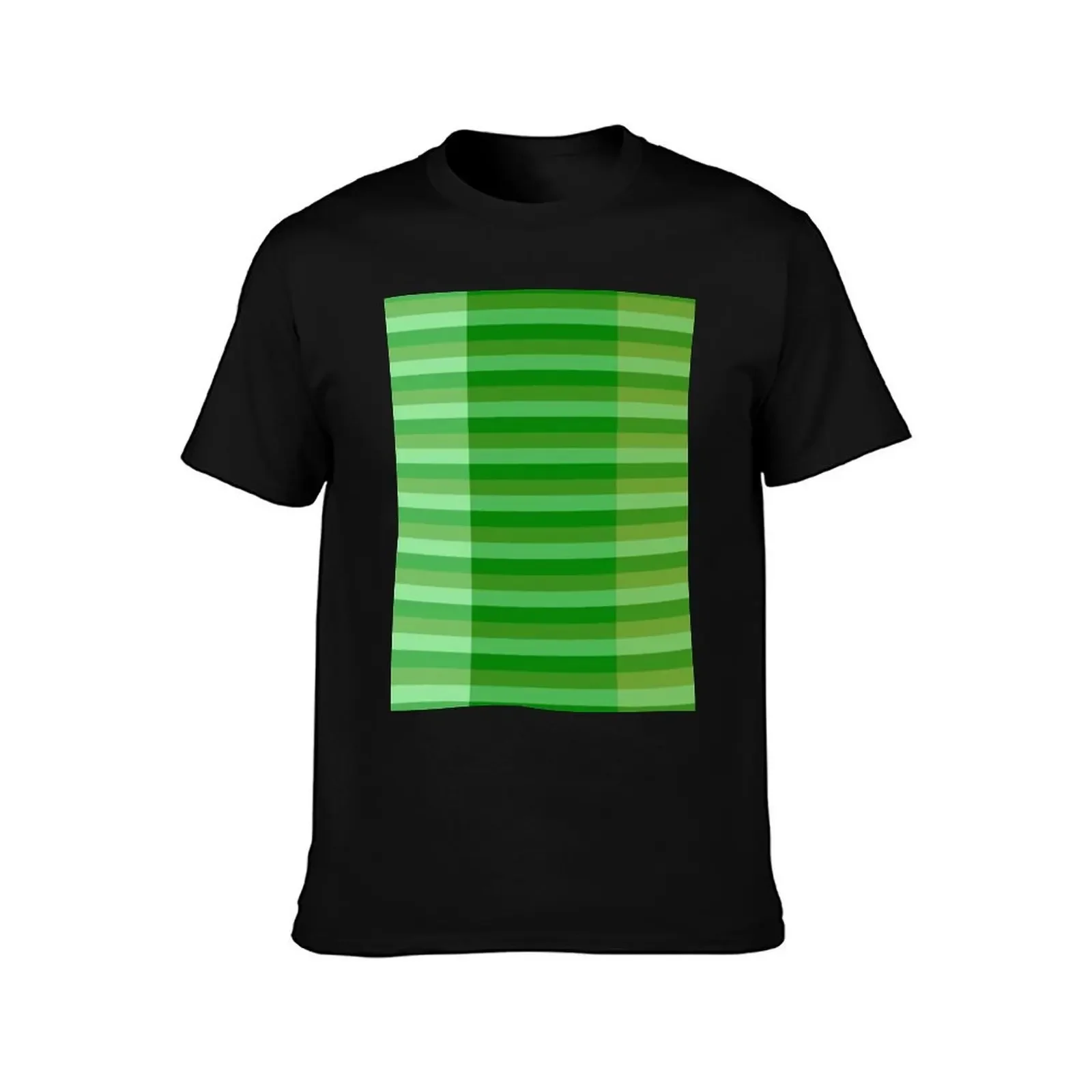 Horizontal Line Pattern In Turquoise Green, Summer Green and Olive Green T-Shirt blacks T-shirt men