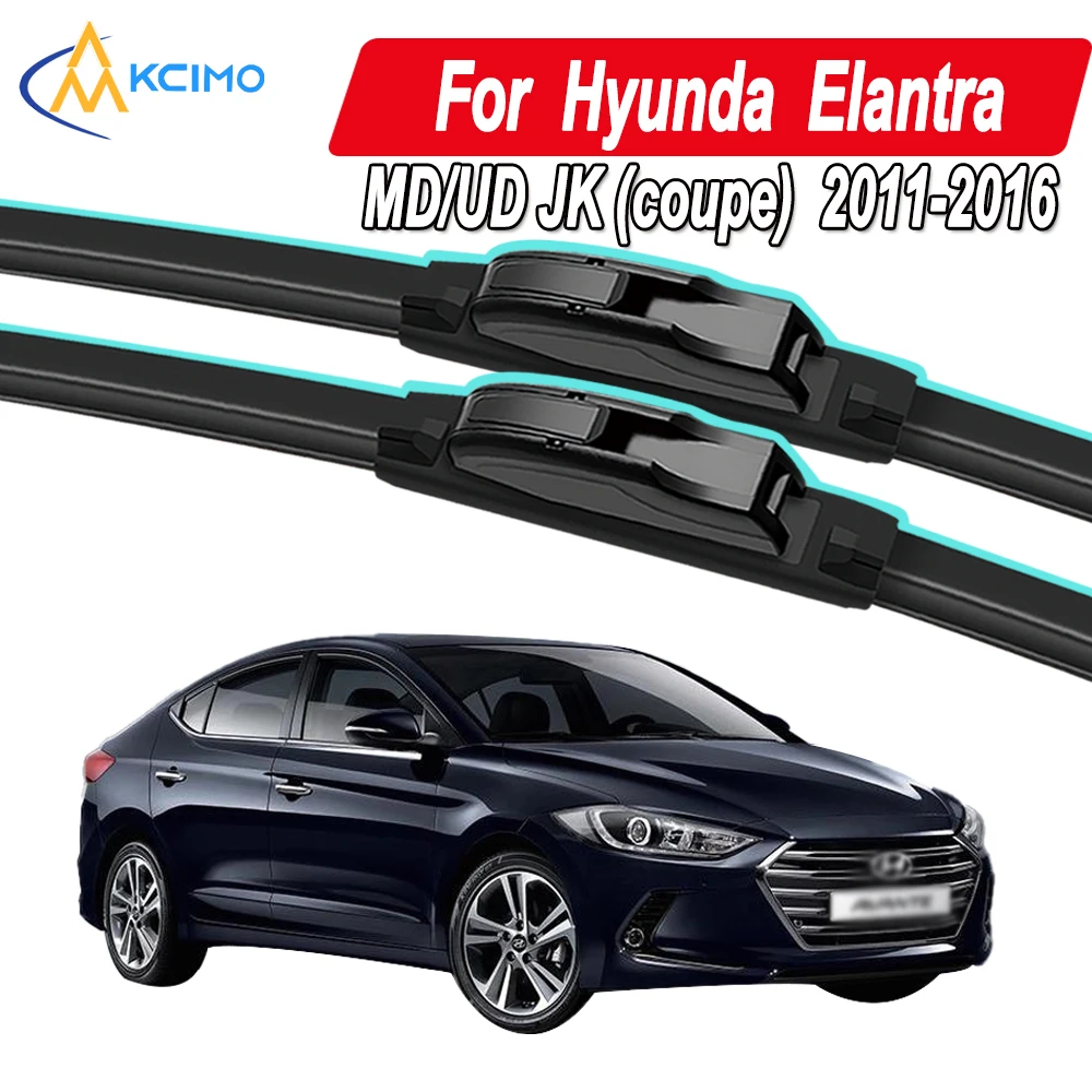 

Silicone Car Wiper Blades for Hyundai Elantra MD/UD JK (coupe) 2011-2016 - All Weather Silent Wiper Blades, Quick Release Clip