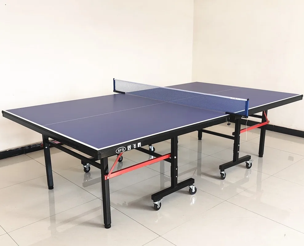 Double Folding 18mm Tennis Table Indoor Movable Standard Size PingPong Table Tennis Tables