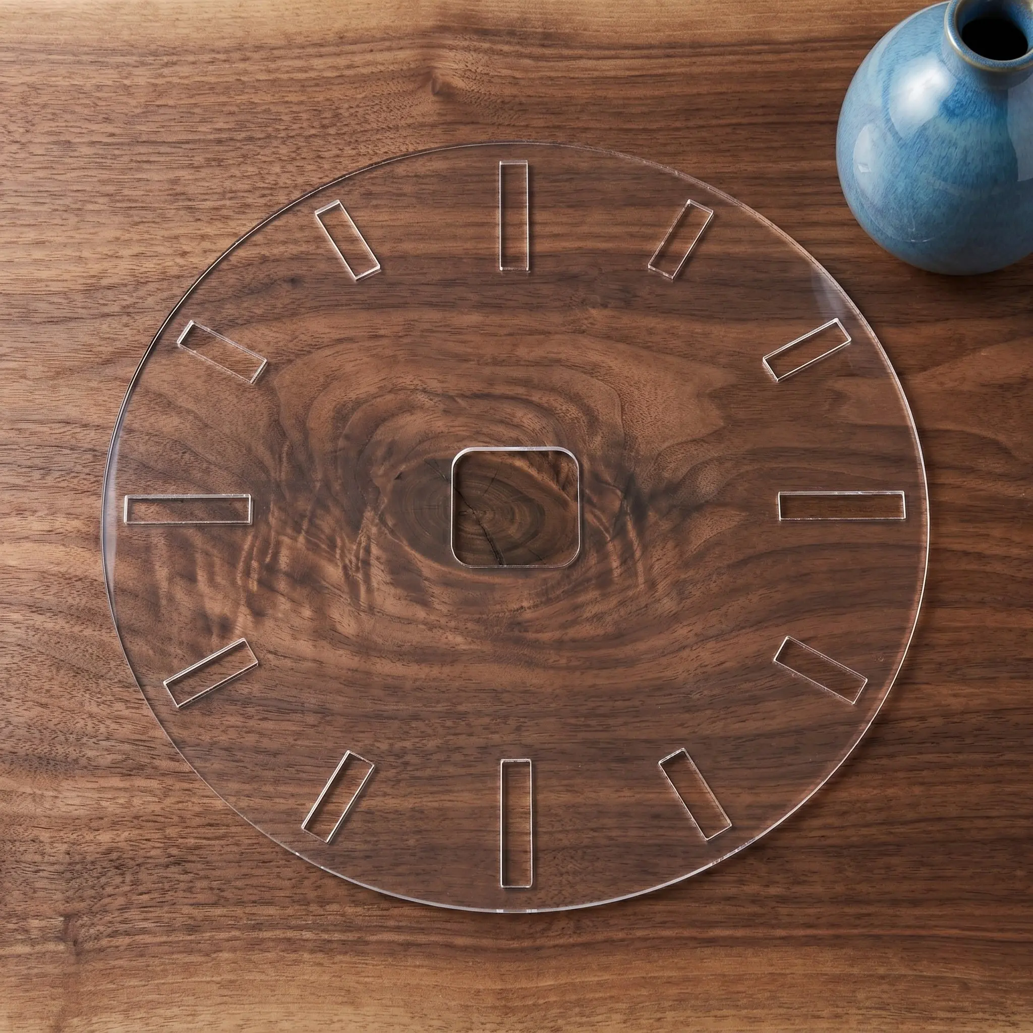 Acrylic Wooden Clock Template 16 Inch Circle Dial Mold Reusable Router Stencil Precision Clock Face Layout DIY Wall Desk Inlay