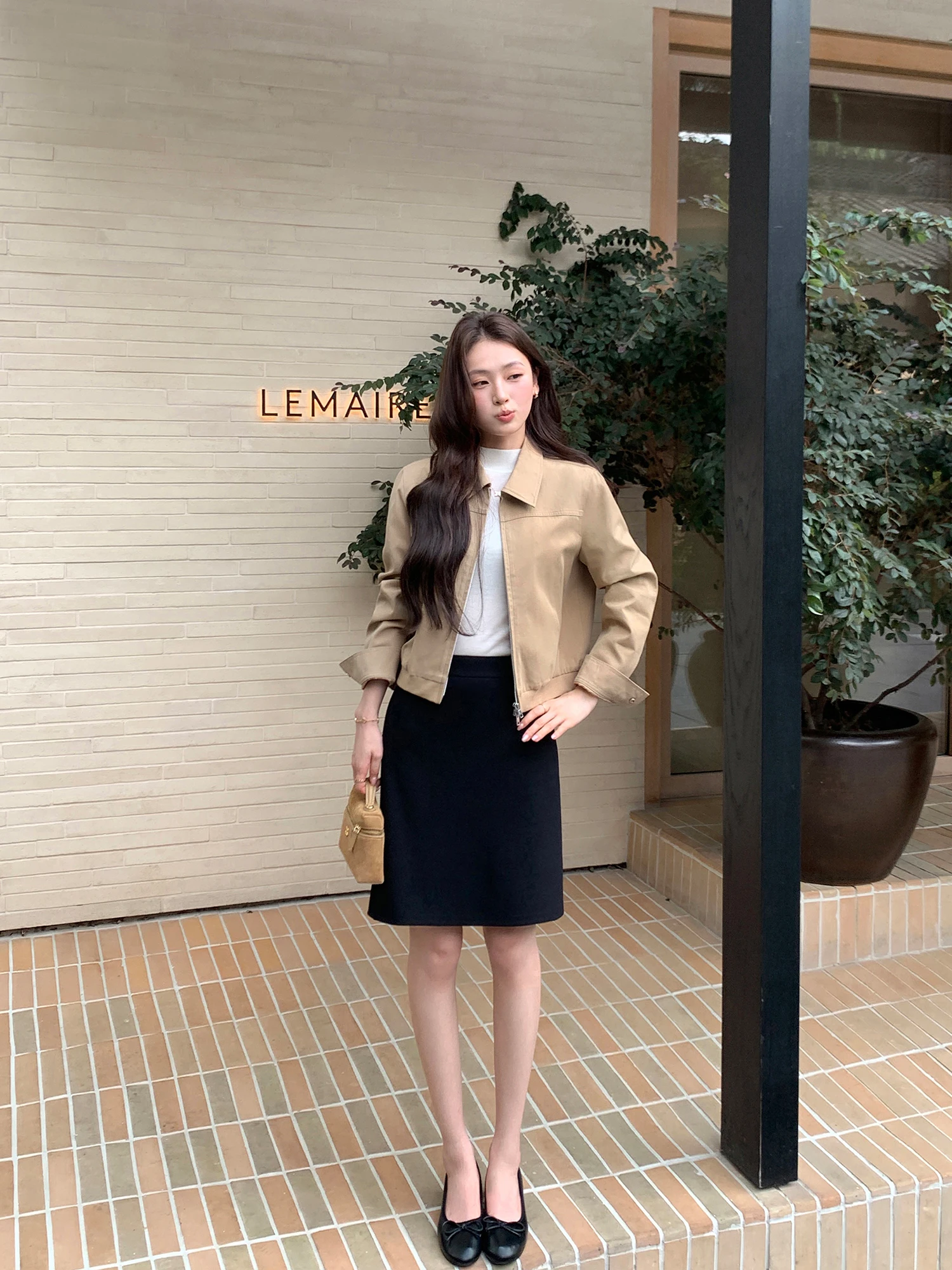 Pusumede Elegant Minimalist Knitted High Waist Midi Skirt Women's Fashion Classy Straight Cut Short Skirt Polyester Fiber