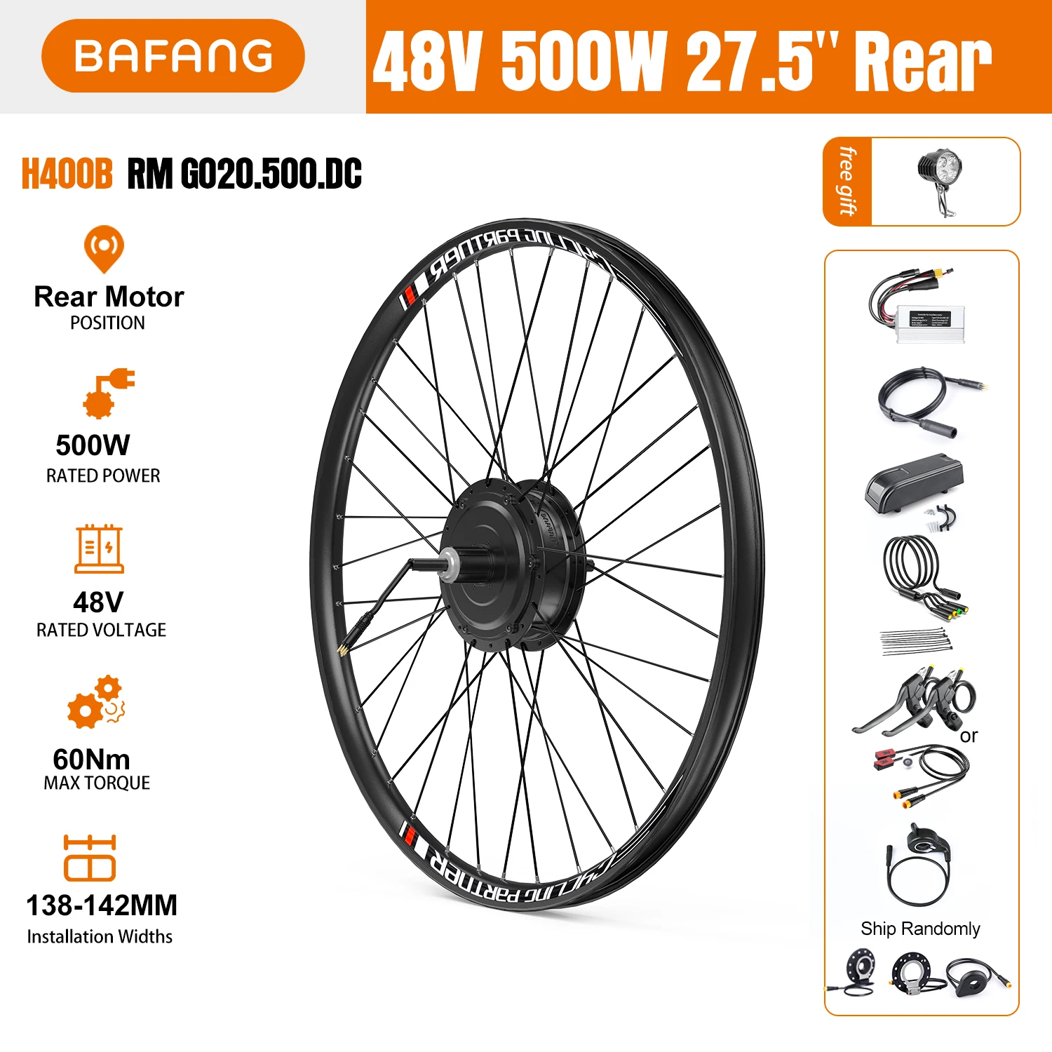 Bafang 48V 500W/750Wリアモーター電動自転車変換キット - 26インチ