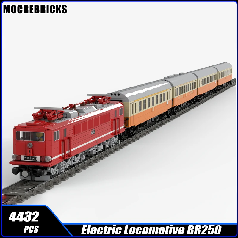 City Express East German Railway Electric Iocomotive BR250 Passenger And Freight Carriages Building Block Model Brick Toys Gift