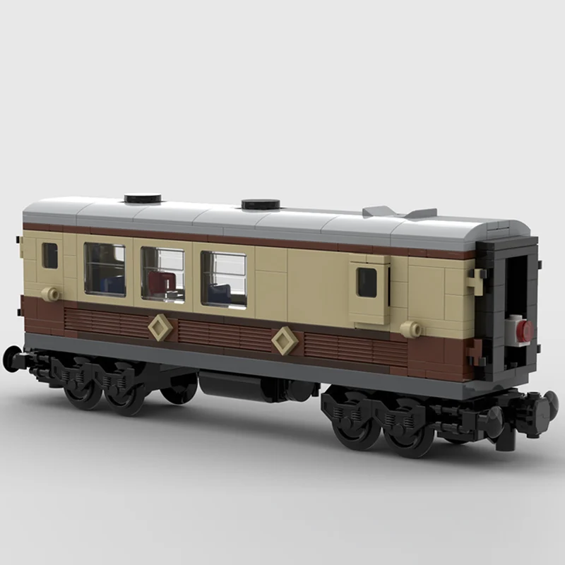 City Car Model MOC Building Bricks Passenger Train Brake Carriage Modular Technology Gifts Holiday Assemble Children Toys Suit