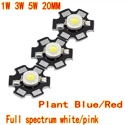 10PCS PCS 1W3W full-spectrum wavelength 400-840nm high-power LED lamp beads plant growth light source with aluminum substrate