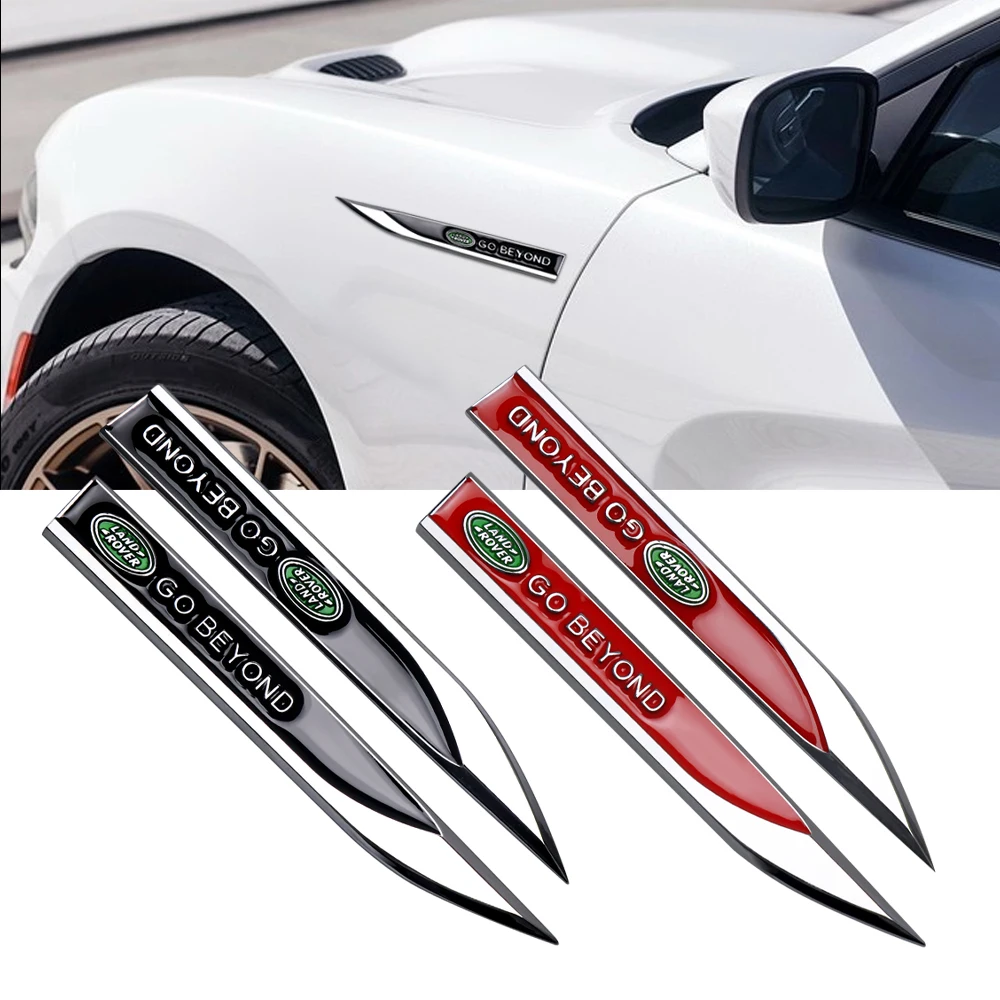 2PCS Metal Car Badge Fender Side Body Decoration Sticker For Land Rover Defender Discovery 2 3 4 Freelander 2 Range Rover Evoque