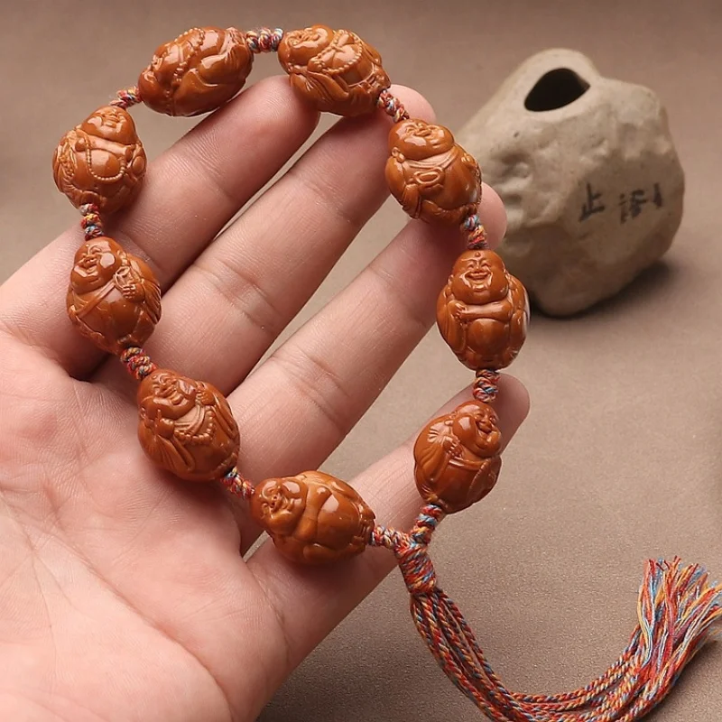 bracelet-en-pierre-d'olivier-avec-petites-perles-maitreya-revetues-finement-polies-et-de-type-jade