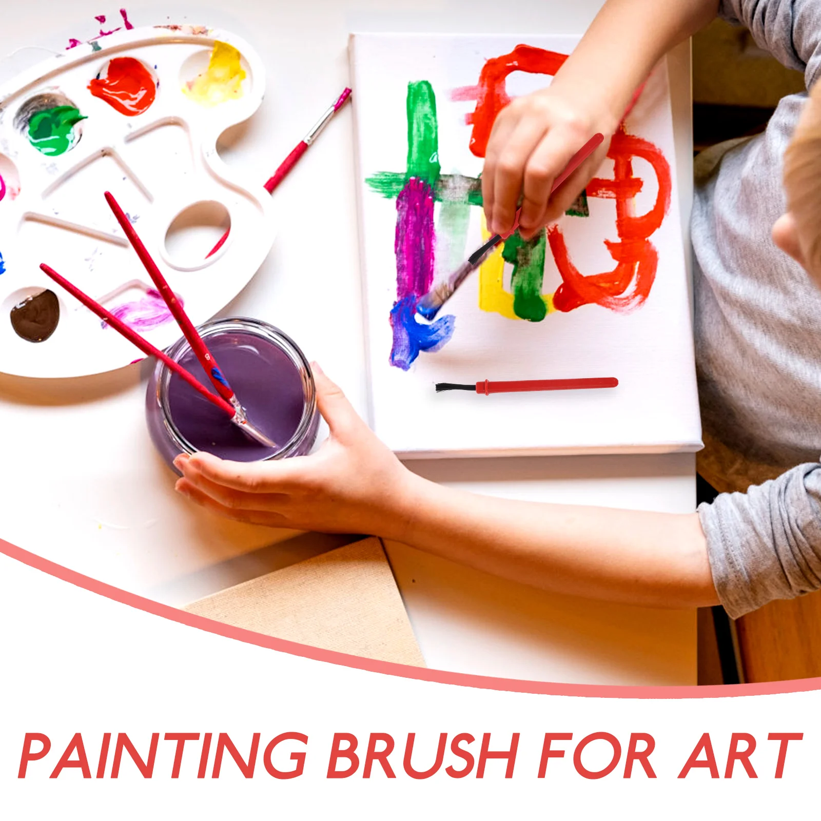 

100pcs Painting Brushes Craft Miniature Color Toddler Fine PP Material Watercolor Paintbrush Set Supplies