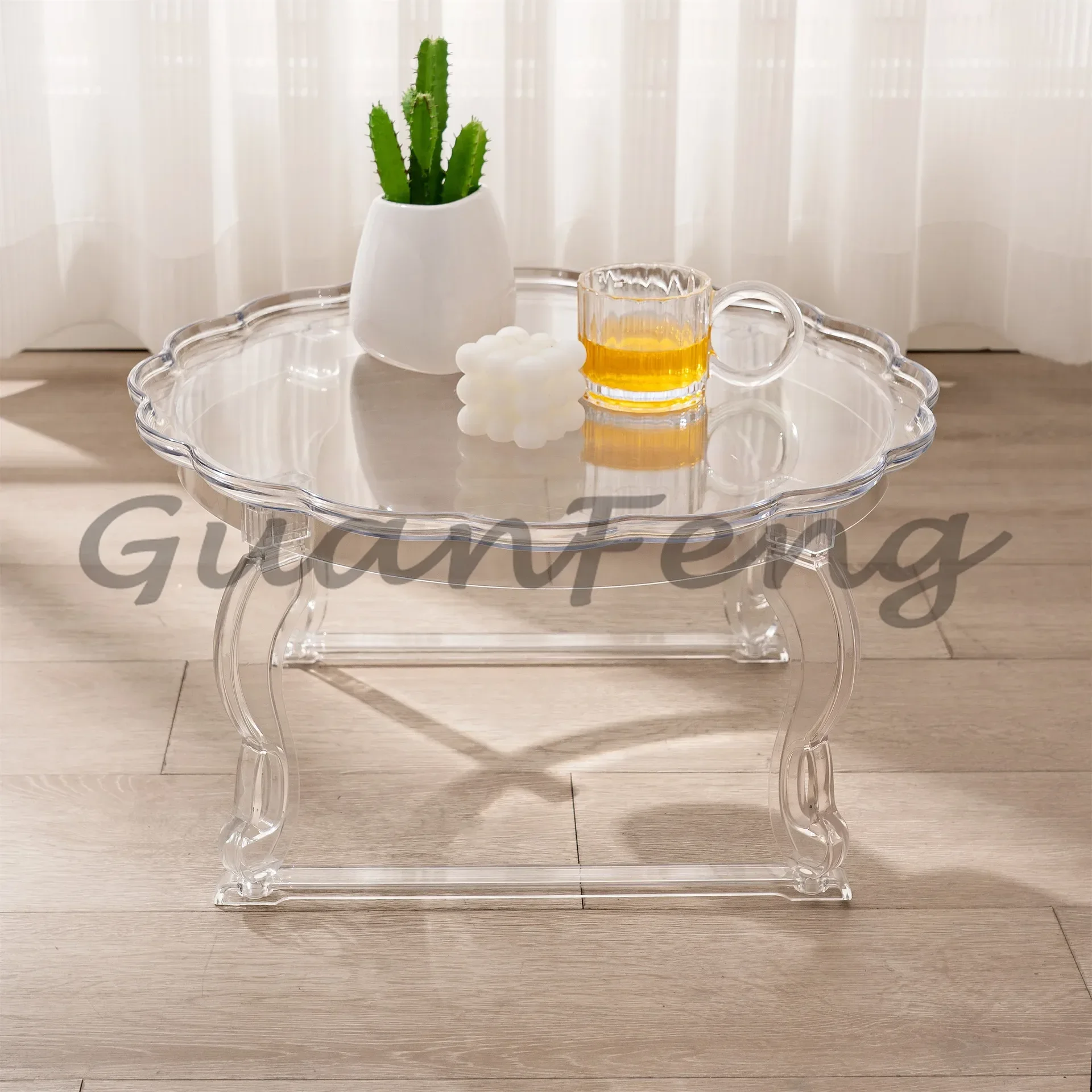 Small Acrylic Coffee Table, Stylish Nordic Sofa Side End Table, Living Room Trending Accent Side Table for Home Decor