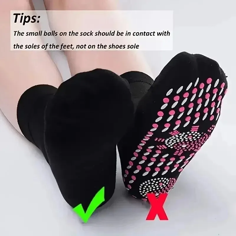 1-8 paires Tourmaline minceur santé chaussette hiver élastique thermique auto-chauffant chaussette soins de santé chaussettes courtes thérapie magnétique