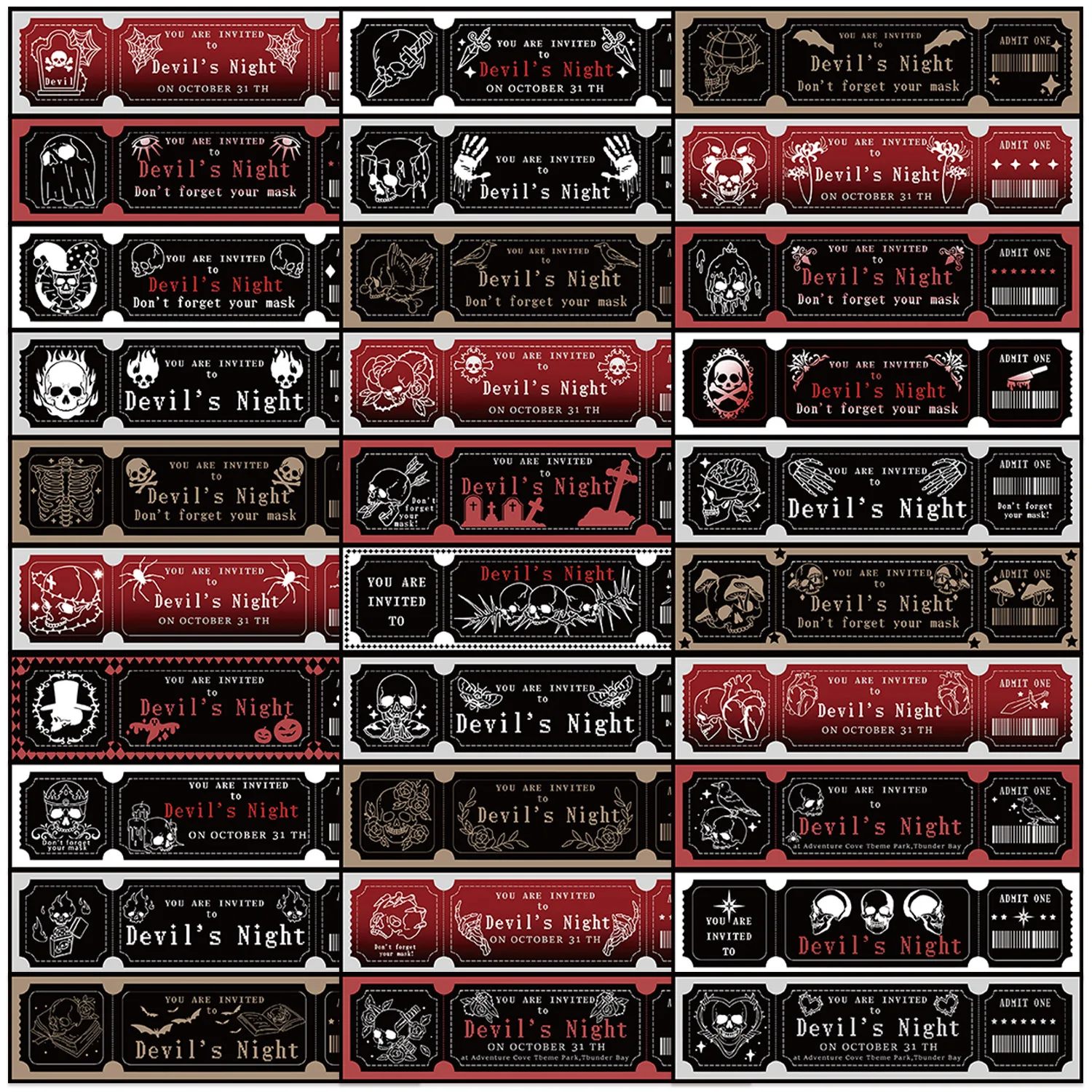 30 Pcs Cartoon Skull Bookmark Double Sided Artistic Ins Style Paper Bookmarks for Journal Book Gift