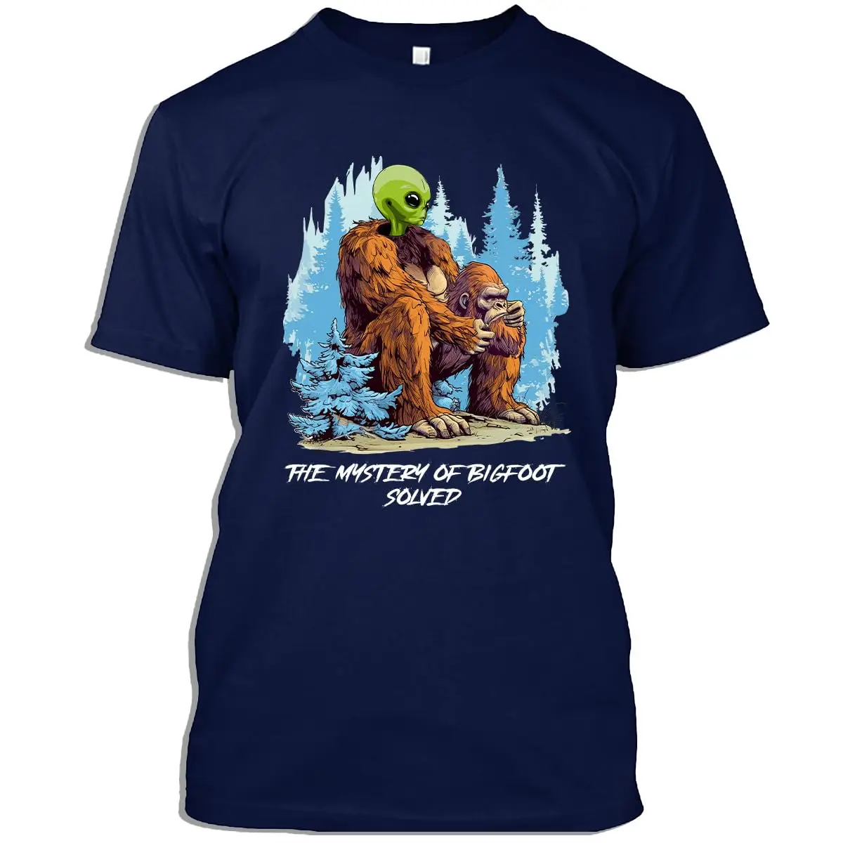 Sasquatch Tshirt Funny Alien Mystery of Big Foot Solved Jokes Gift T-Shirt for Men Women Graphic Y2K oversizedAnime  T-sh