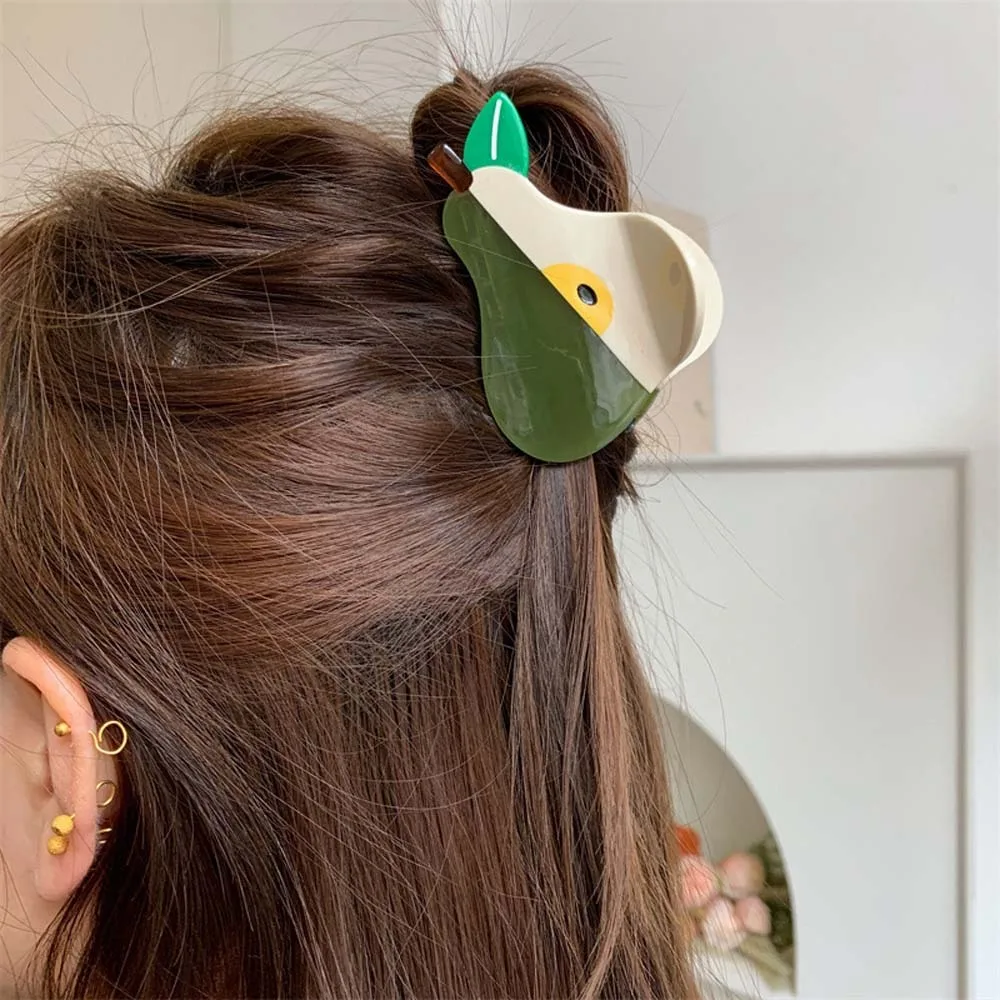 Clip divertido de tiburón y fruta resistente al agua, horquillas dulces, garra para el cabello de ácido acético, accesorios acrílicos para el cabello de pomelo de estilo coreano para fiesta