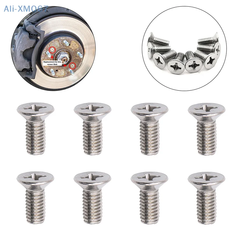 1Set Stainless Steel Brake Disc Rotor Screws 93600-06014-0H Compatible With Honda Acura Retaining Screws for Front and Rear