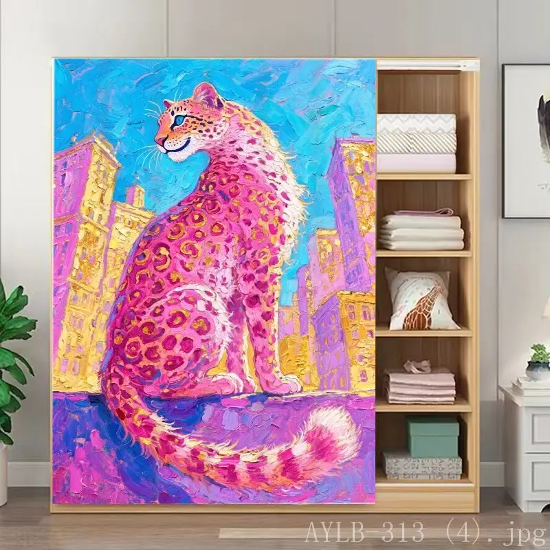 Jungle Animal Noren Curtain Leopard Tropical Japanese Style Wardrobe Closet Organizer Partition Door Divider Home Decor