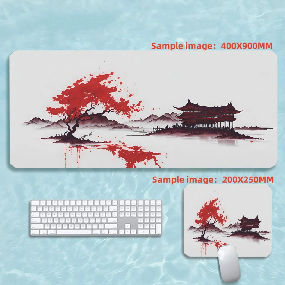 

Pink INk Gaming Mouse Pad Mountain Large Desk mat Durable Stitched Edge Computer Cute mousepad