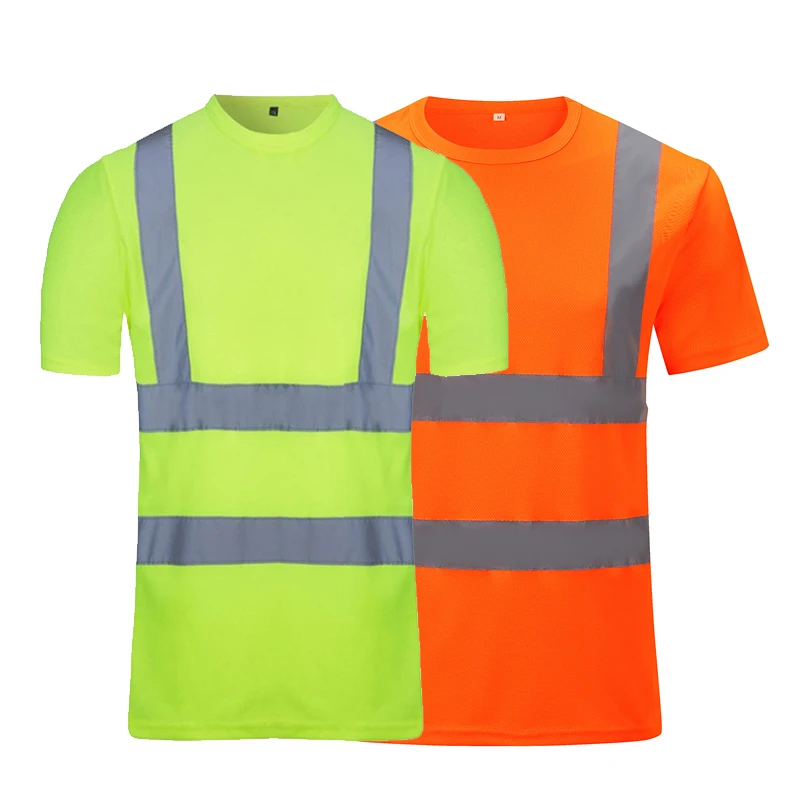 Reflective Safety Short Sleeve T-Shirt High Visibility Road Work Tee Top Hi Vis Workwear