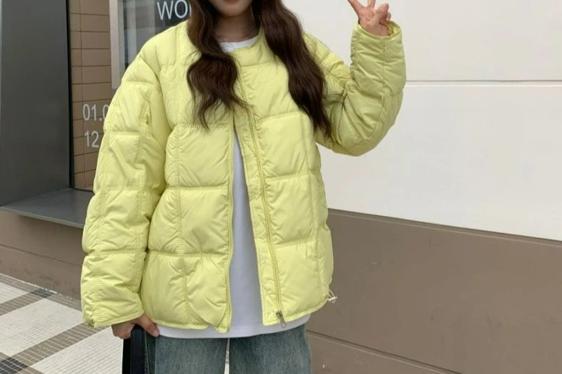 سترة قطنية عصرية برقبة دائرية للنساء لشتاء 2025 معطف دافئ سميك غير رسمي فضفاض جديد #6