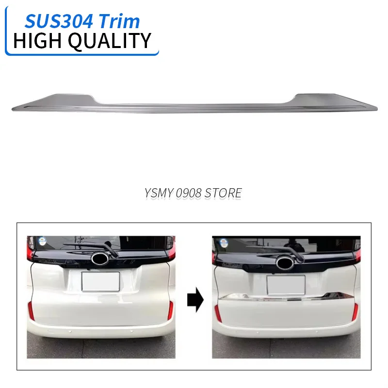 1 PCS Car Chrome Accessories Rear Licence Plate Trim Garnish For Toyota Sienta 2022 2023