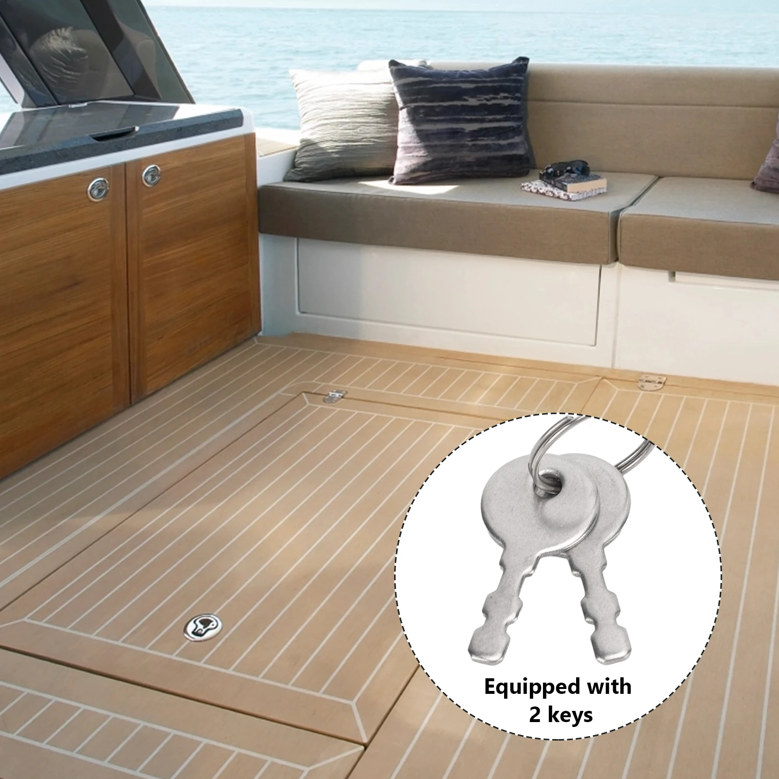

2in Boat Door Hatch Lock Round Locking 316 Stainless Steel Flush Pull for RV Marine Home Boat Deck Hatch