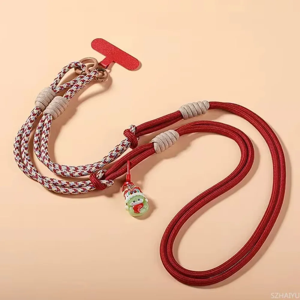 Cordão universal 2 em 1 ajustável para celular, estilo ins, trançado, pescoço, ombro, alça de pulso para viagens ao ar livre