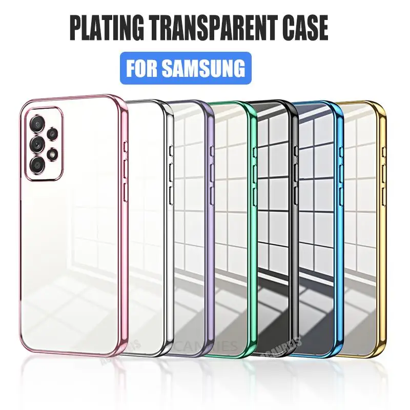 A 12 52 33 53 A52s Luxus Überzug Transparent Fall Für Samsung Galaxy A52 A53 A33 A72 A13 A23 A32 A12 4G 5G Silikon Zurück Abdeckung