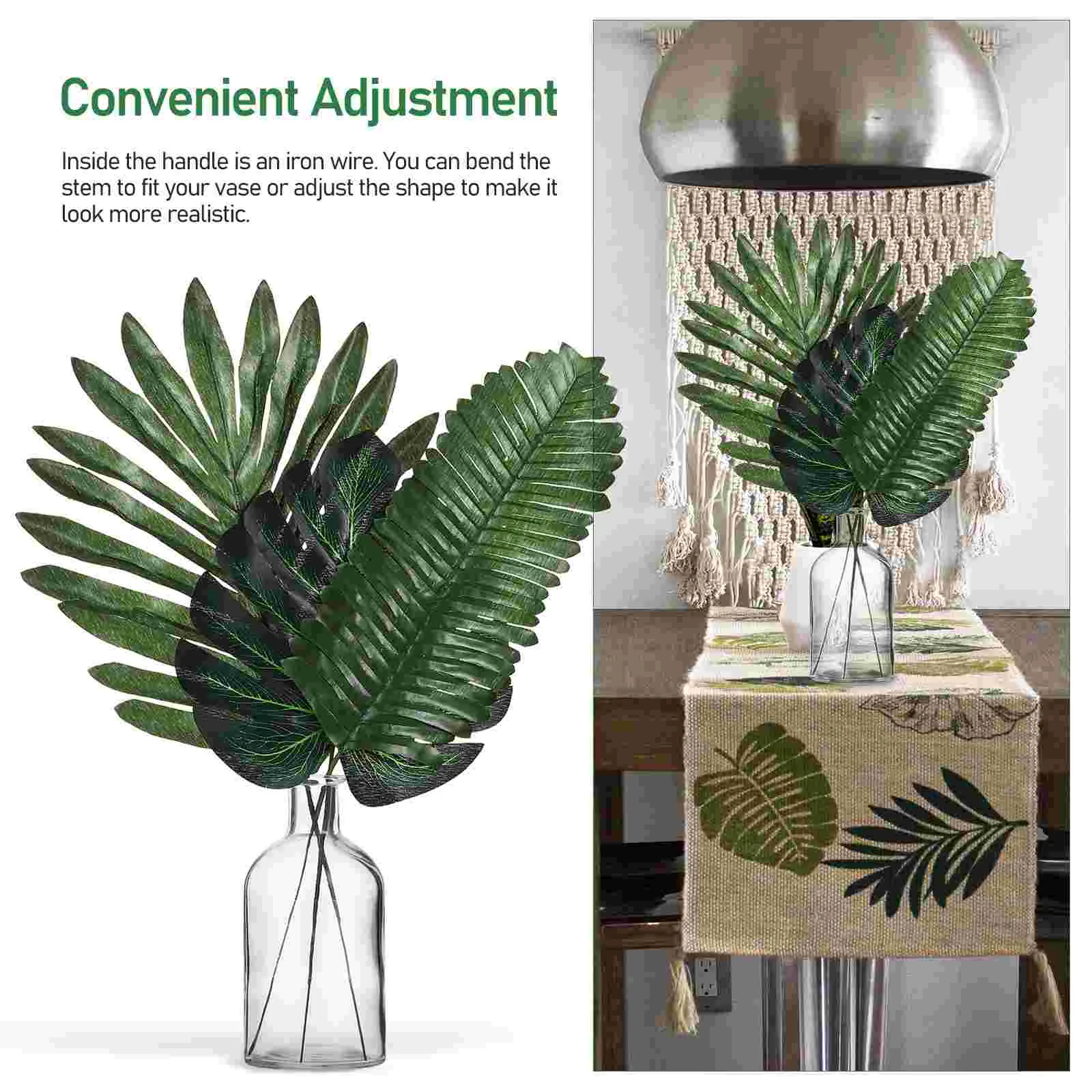 Artificial Monstera Leaf Beach Party Decorations Decorative Leaves for Home DIY Fake Realistic Palm Tree