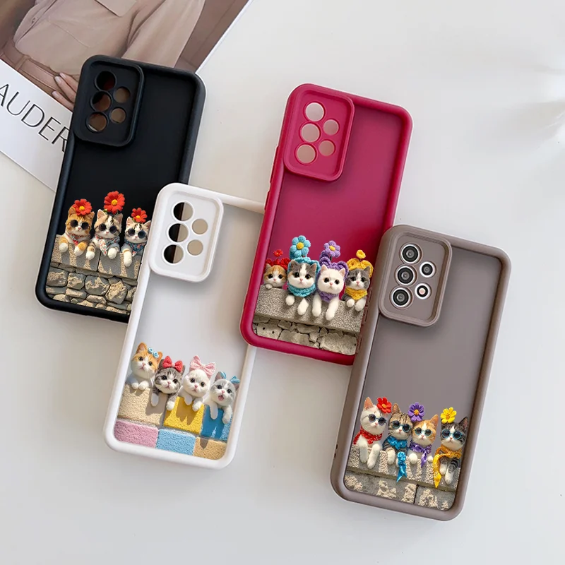 Креативный чехол для телефона с мультяшными животными в очках и принтом кошек для OPPO Reno 13F 12 11 10 Pro Plus A58 Find X3 X5 X7 Lite, мягкий чехол