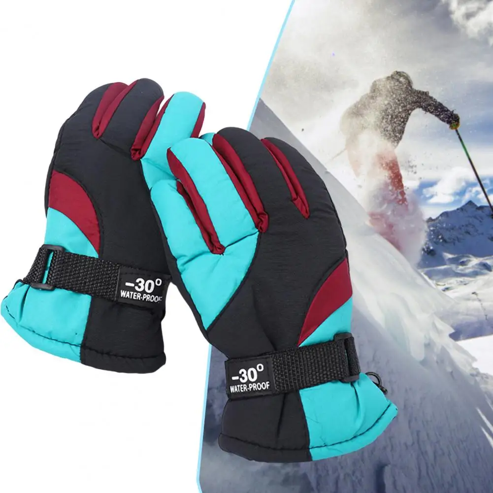 Ski Mittens 1 Pair Useful Anti-slip Rib Opening Women Men Cycling Gloves for Winter