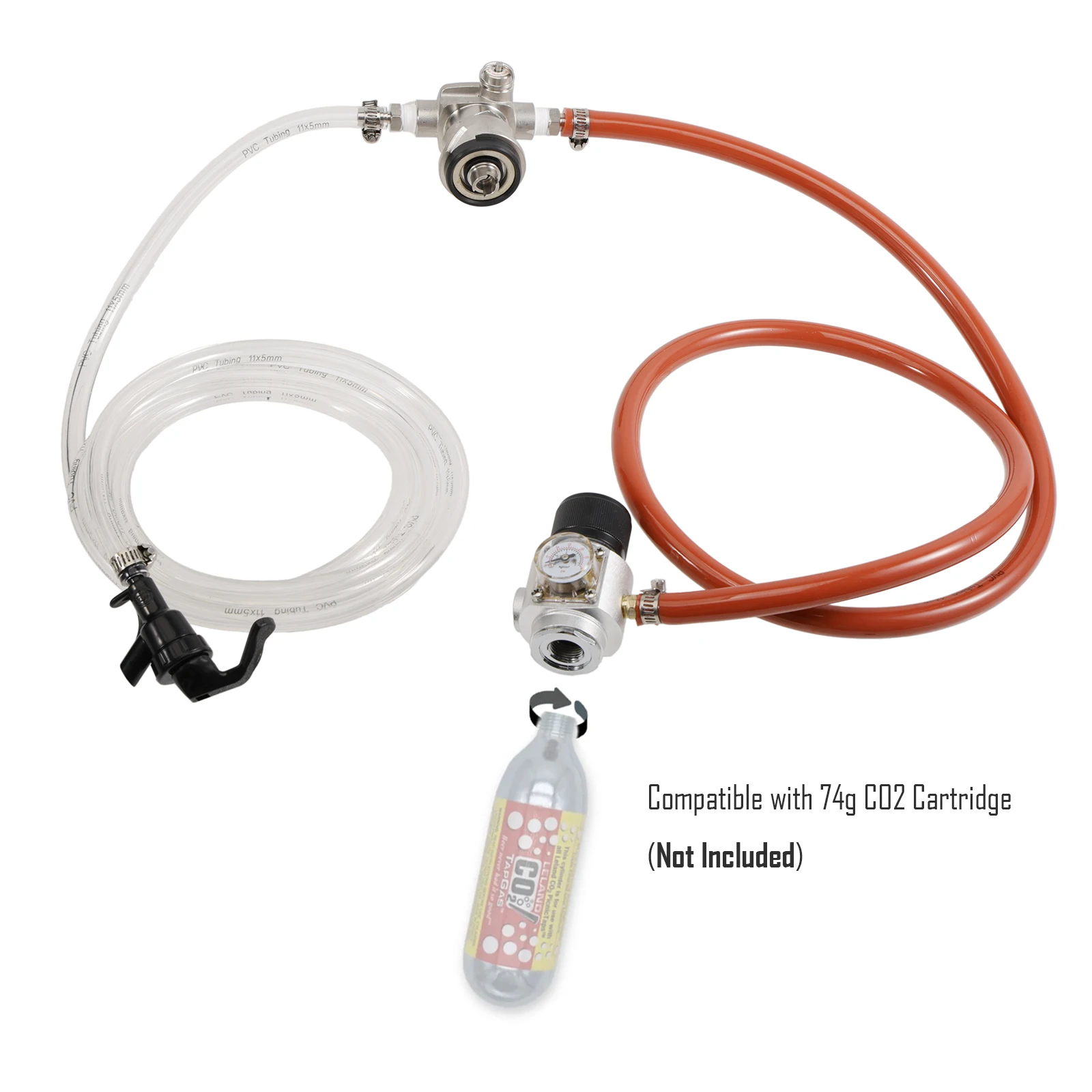 

Commercial Keg Tapping Kit S/D Low Profile Keg Coupler SS304 Mini Co2 Regulator 1.8M Beer Line with Picnic Compact Portable