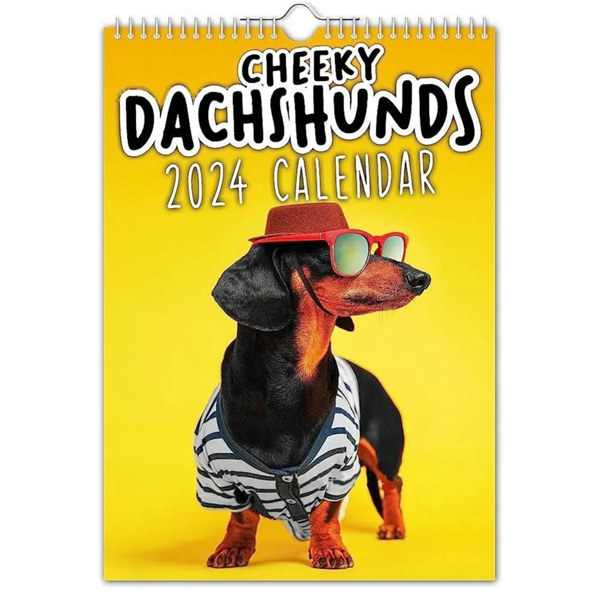 Paper 2024 Cheeky Dachshunds Calendar New Year's Gifts Gift Wall Calendar Wall Decor Time Planning Hanging Calendar Wall