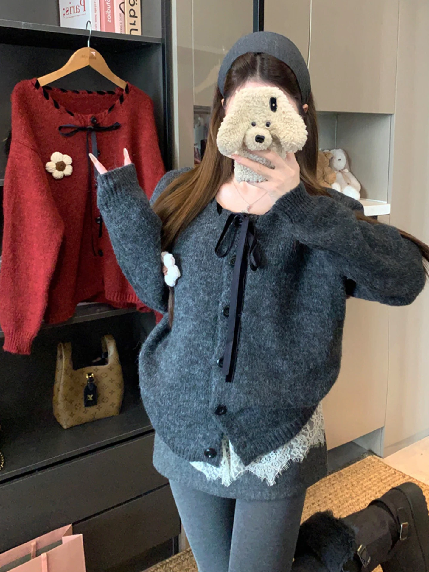 

Мягкий вязаный кардиган с узором в виде узлов и цветов, женский, осенне-зимний, больших размеров, теплый свитер-жакет, модный, антивозрастной эффект