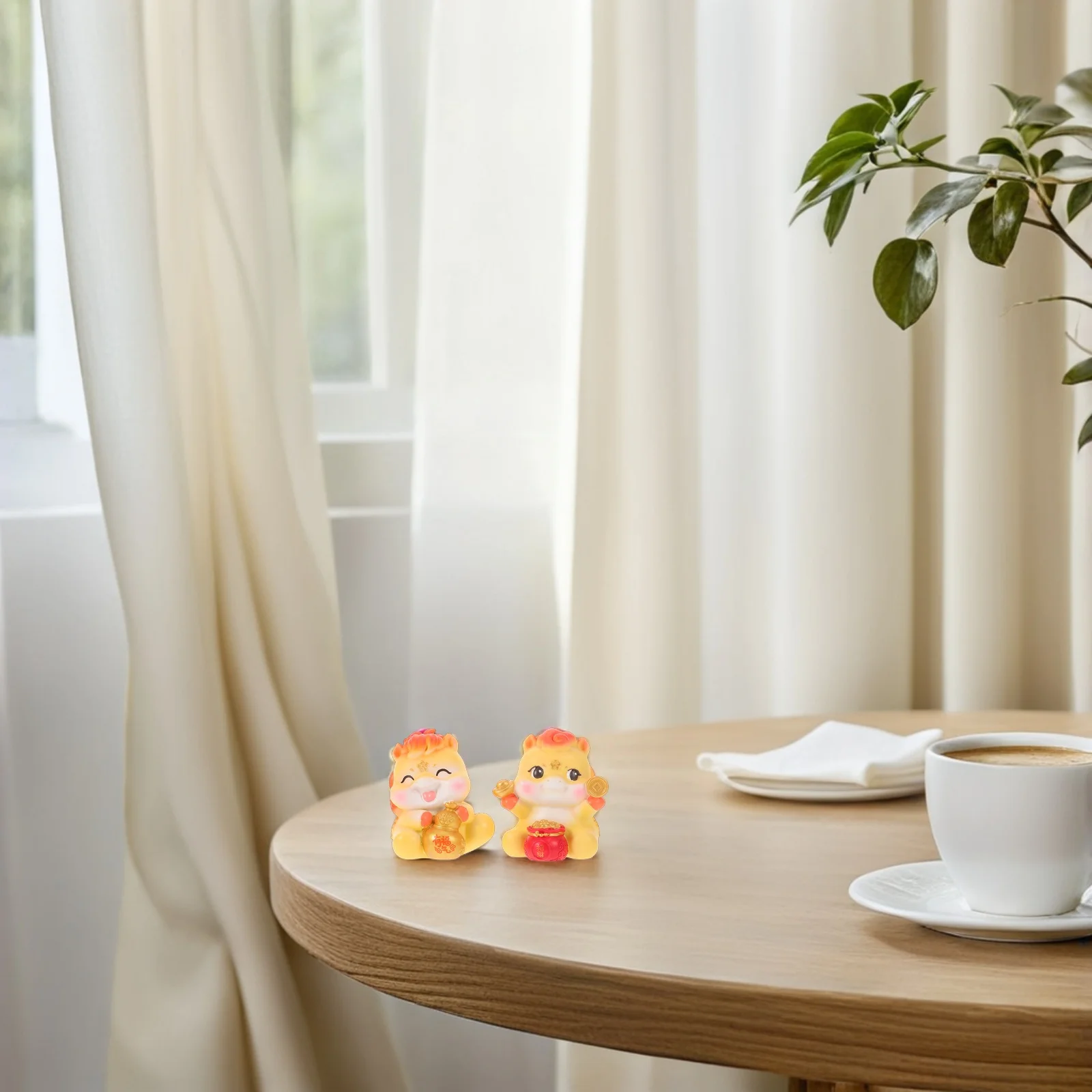 

2Pcs Small Resin Horses Chinese New Year 2026 Zodiac Lucky Decor Home Office Desk Chinese New Year Ornament