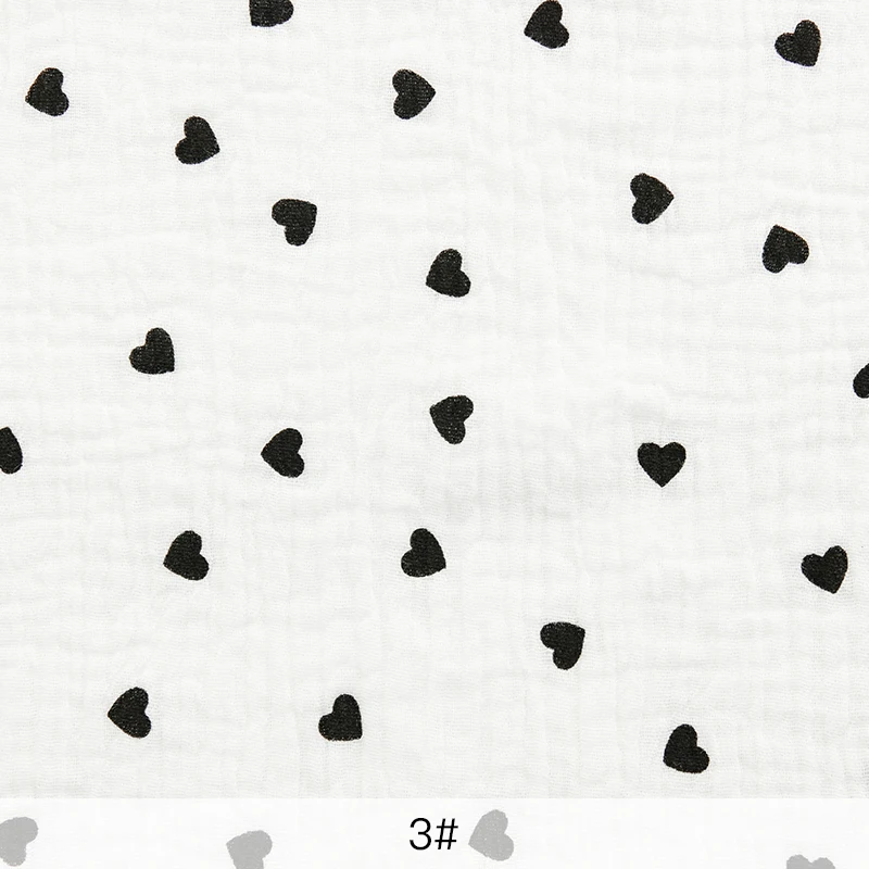 Soft Heart Print Cotton Sewing Fabric for DIY Projects