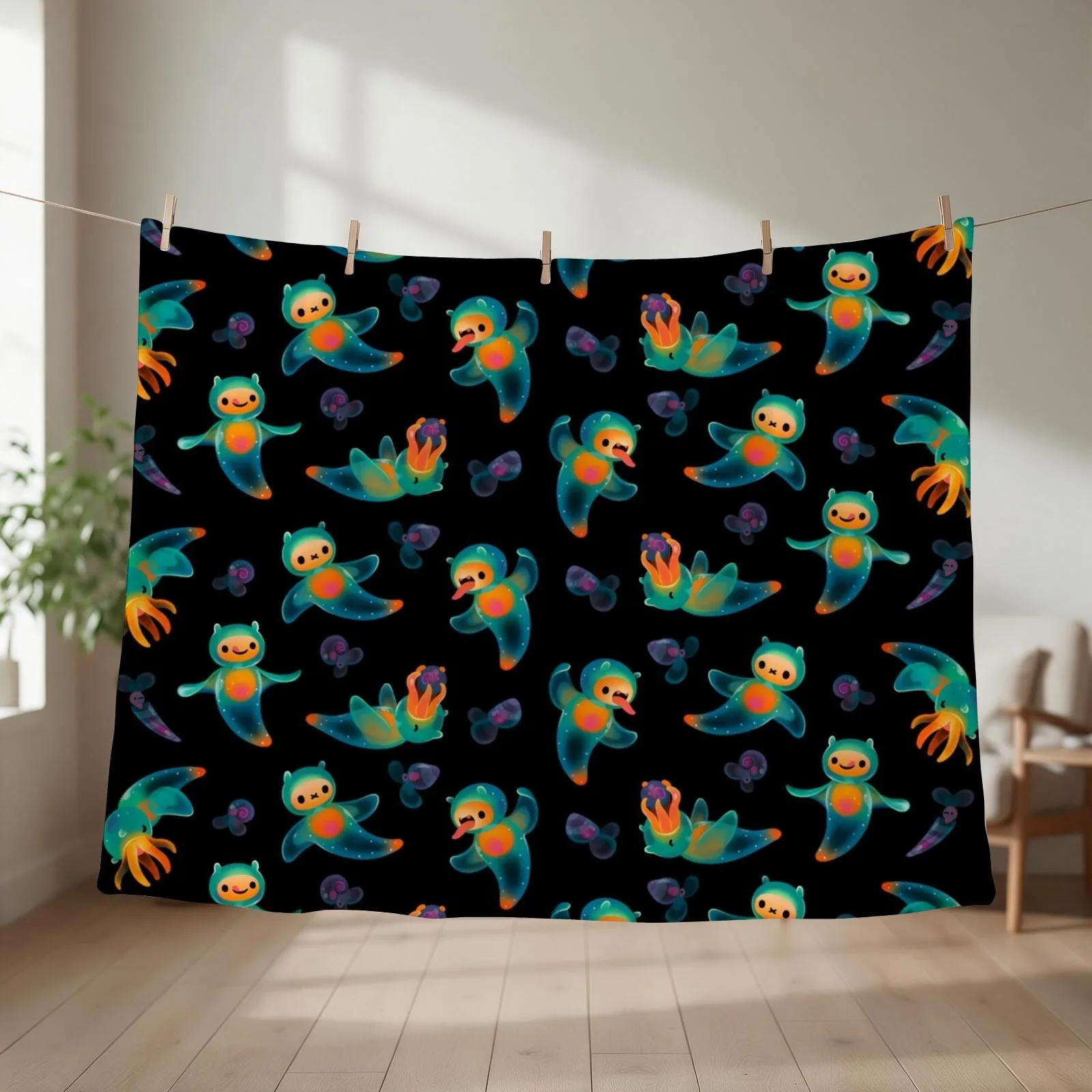 Sea angel and sea butterfly Throw Blanket Quilt Single Heavy funny gift Blankets