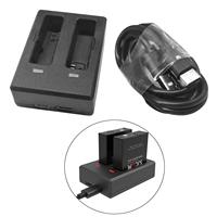 Plastic Dual Battery Charger with Mini and Micro USB Ports Desktop Charging Hub for SJCAM SJ8 Pro Plus Air