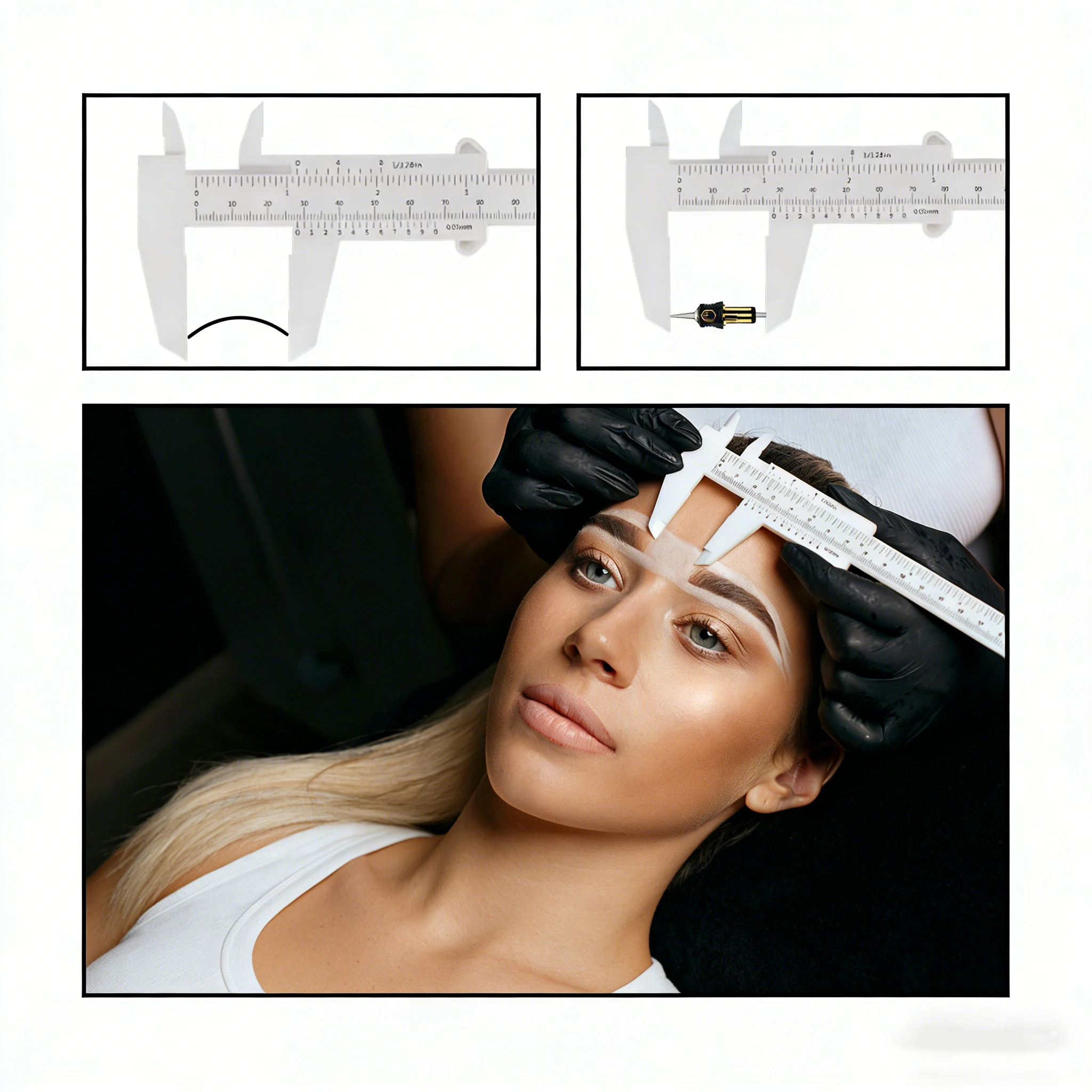 Professional Eyebrow Measuring Caliper for Microblading Precise Permanent Makeup Tool for Tattoo Artists Studio Supplies