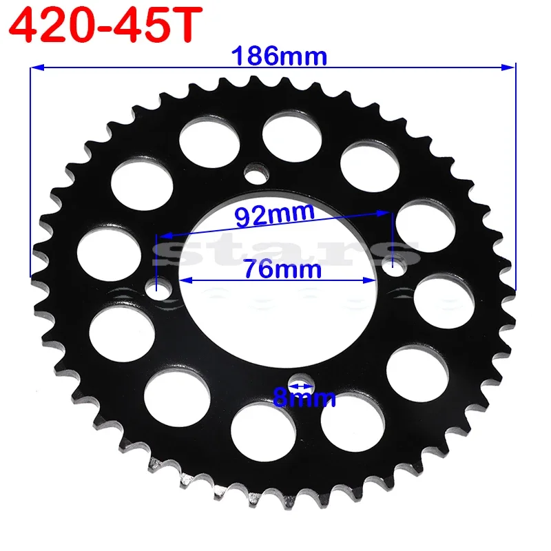 420 45T 76mm Motorcycle Chain Sprockets Rear Back Sprocket Cog For 110cc 125cc 140cc Dirt Pit Bike 420 Chains