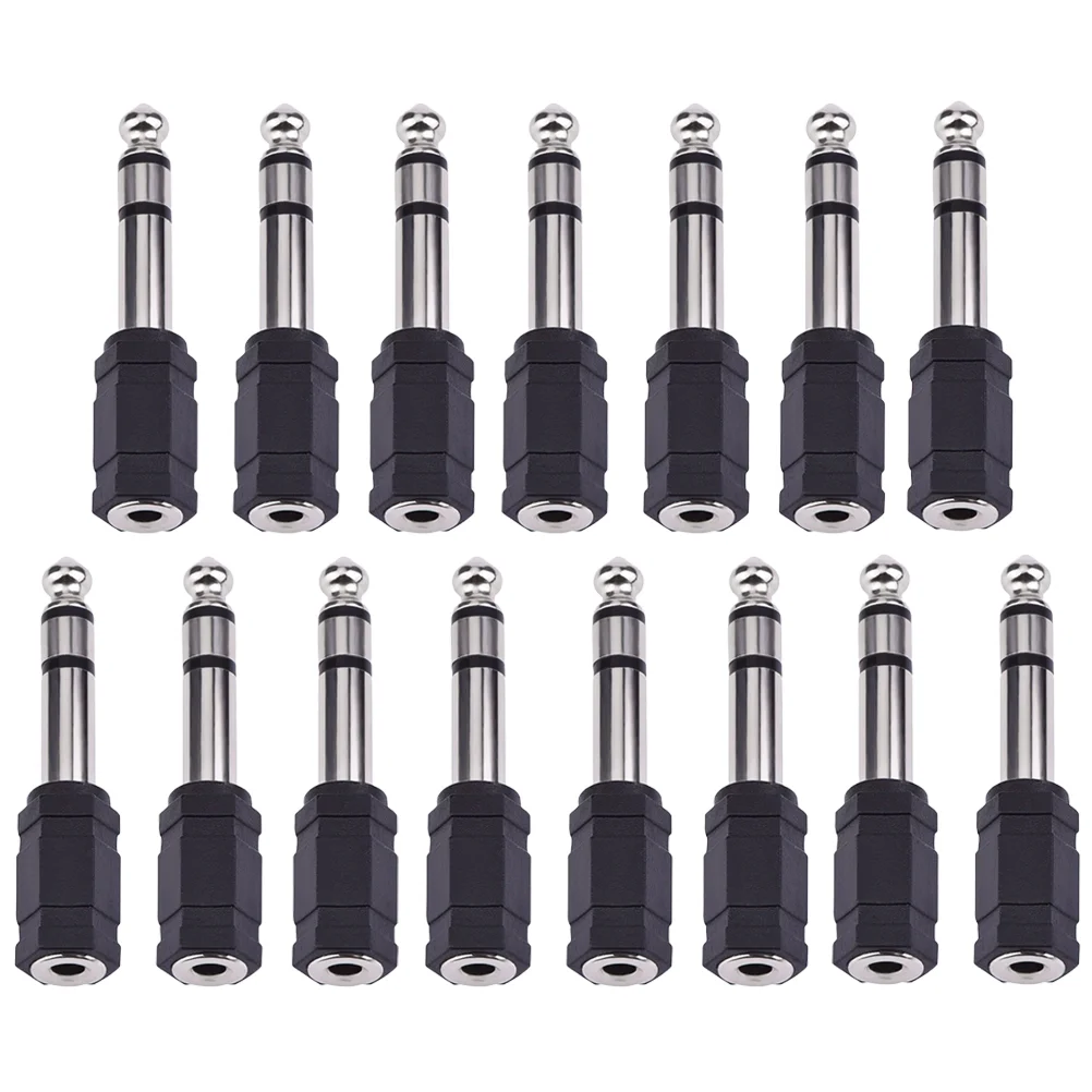 15 Pcs 65mm To 35mm Microphone Connector Audio Adapter Plug Earphone Converter Jack