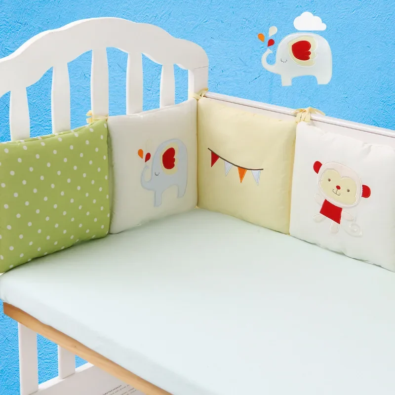 

Kawaii Cute Cartoon ABDL Bed Protector Soft Comforting Anti-collision Crib Bumper Pads 6Pcs/Set Bed Around Cotton Blend Bedding
