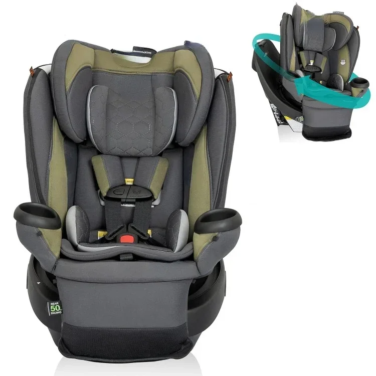 hot sale Evenflo Revolve360 Extend All-in-One Rotational Car Seat with Quick Clean Cover (Rockland Green)