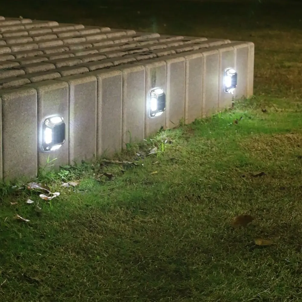 

4 шт. 8-диодные солнечные светильники для газона, водонепроницаемые, теплый/белый свет, встраиваемые, из нержавеющей стали