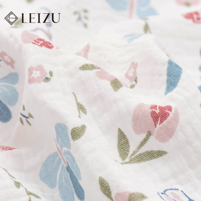 0.5m/1m/2m Blue Pink Rabbit Double Layer Crepe Baby Fabric 100% Cotton High-quality Soft DIY Sewing Baby Pajamas Towel Clothes