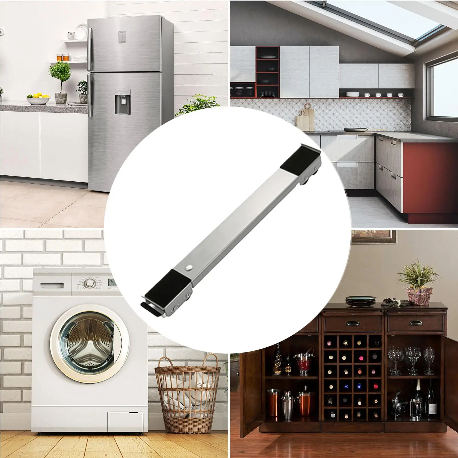 

Heavy Duty Appliance Rollers Extendable Furniture Mover Slider Base Washing Machine Stand Wheels For Washer Dryer Refrigerators