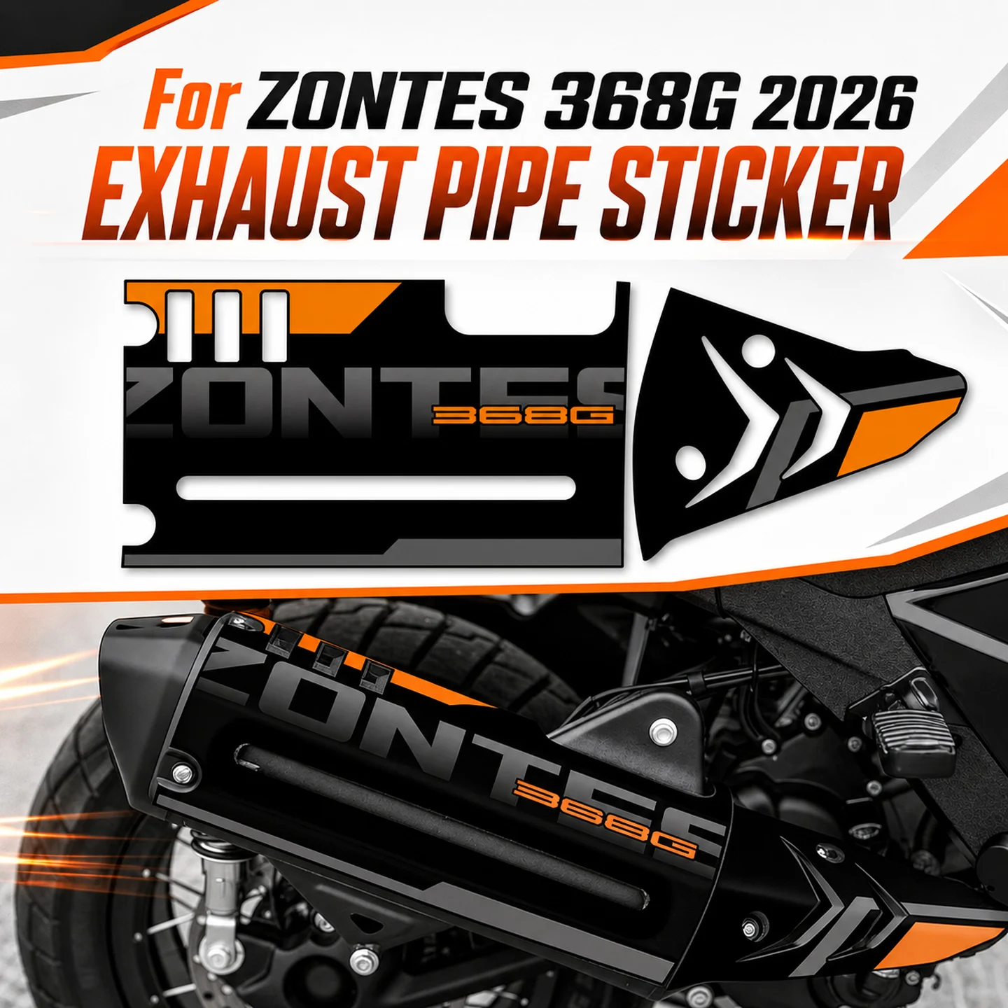 For ZONTES 368G 368 G 2026 High Polymer Printing Adventure Scooter Motorcycle Exhaust Pipe Stickers ADV Moto Decals Accessories